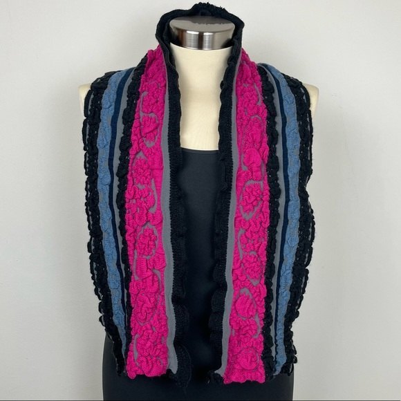 Textured Multicolored Sparkle Knit Stretch Scarf - Picture 4 of 5